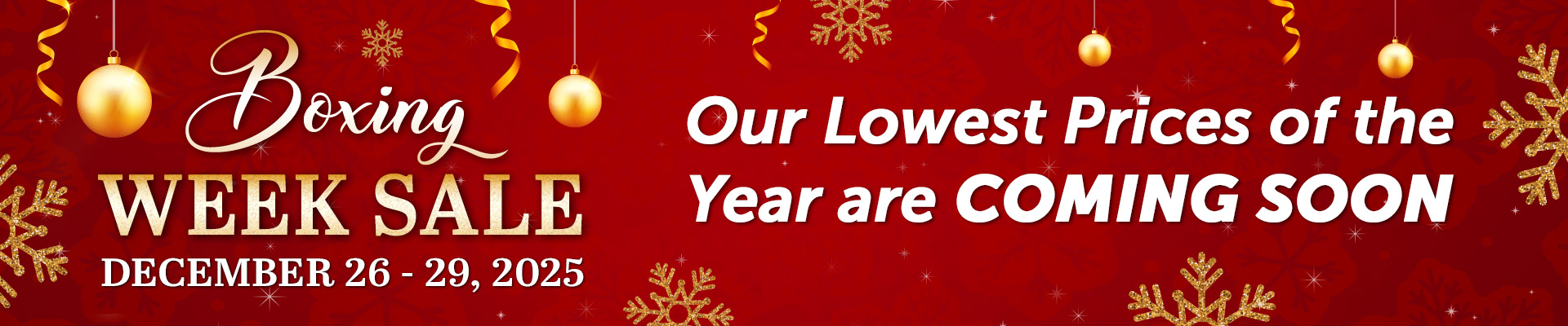 Boxing Week Sale - Coming Soon