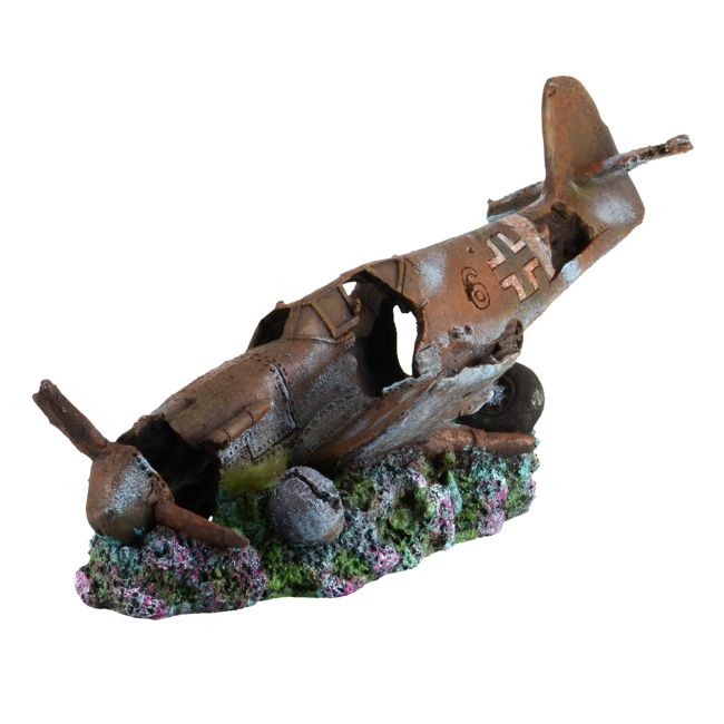 German WWII Aircraft Aquarium Ornament - Realistic Underwater Decor For Fish Tanks