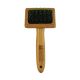 Bamboo Groom Soft Slicker Brush with Stainless Steel Pins & Comfort Tips - S
